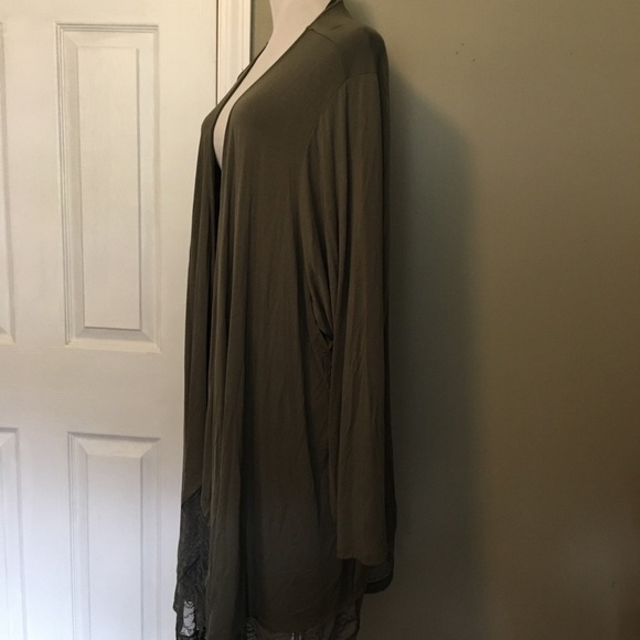 Torrid Green Open Front Cardigan Sweater - Picture 4 of 9